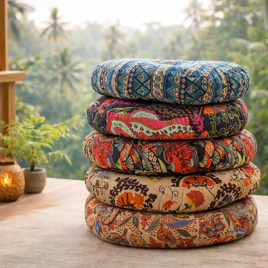 Round Cotton Patchwork Seat Cushion