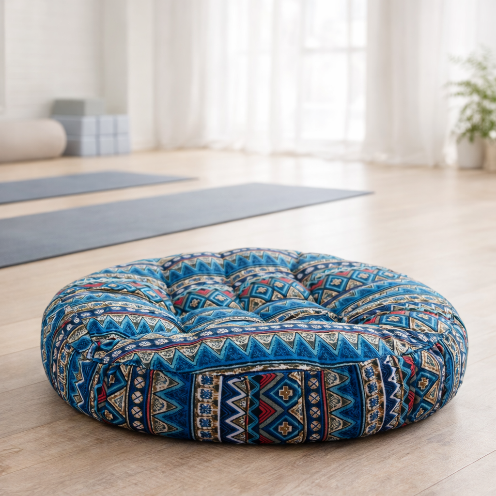 Round Cotton Patchwork Seat Cushion