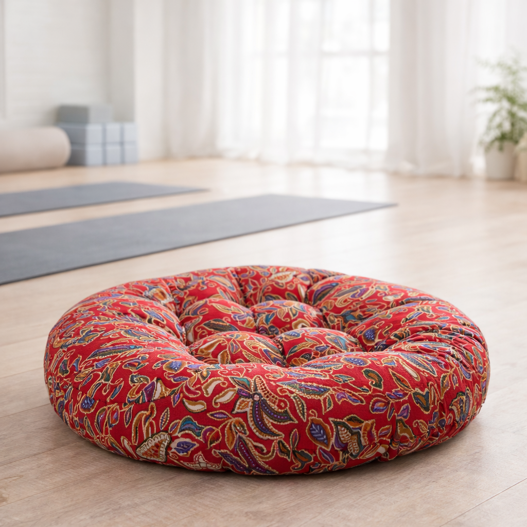 Round Cotton Patchwork Seat Cushion