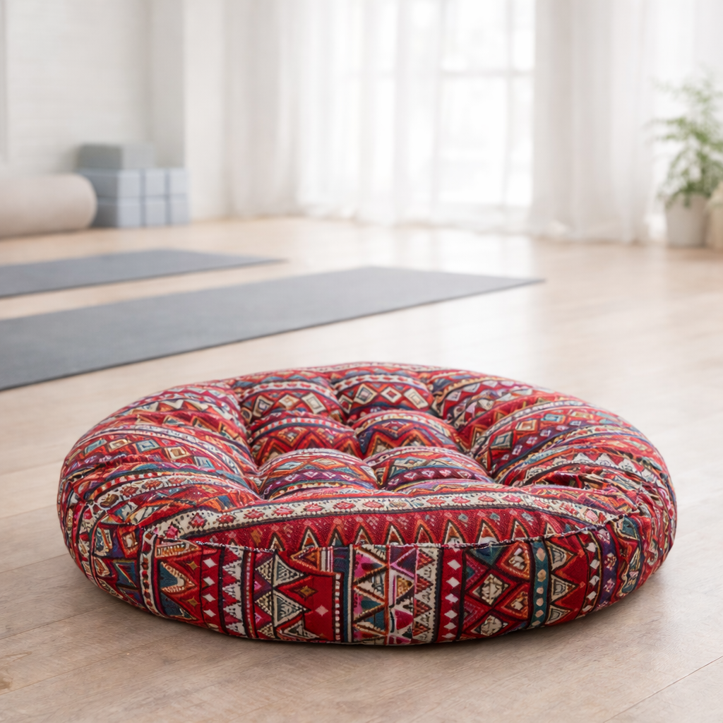 Round Cotton Patchwork Seat Cushion