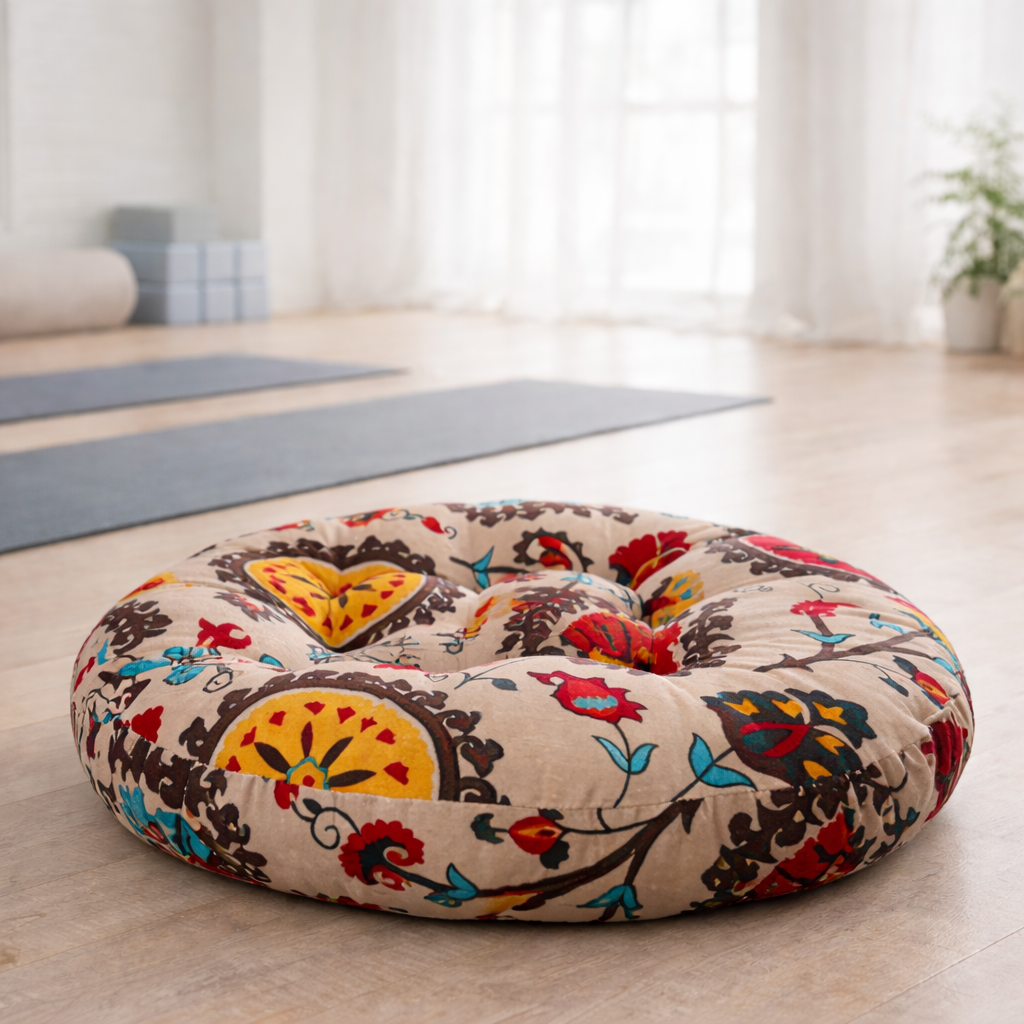 Round Cotton Patchwork Seat Cushion