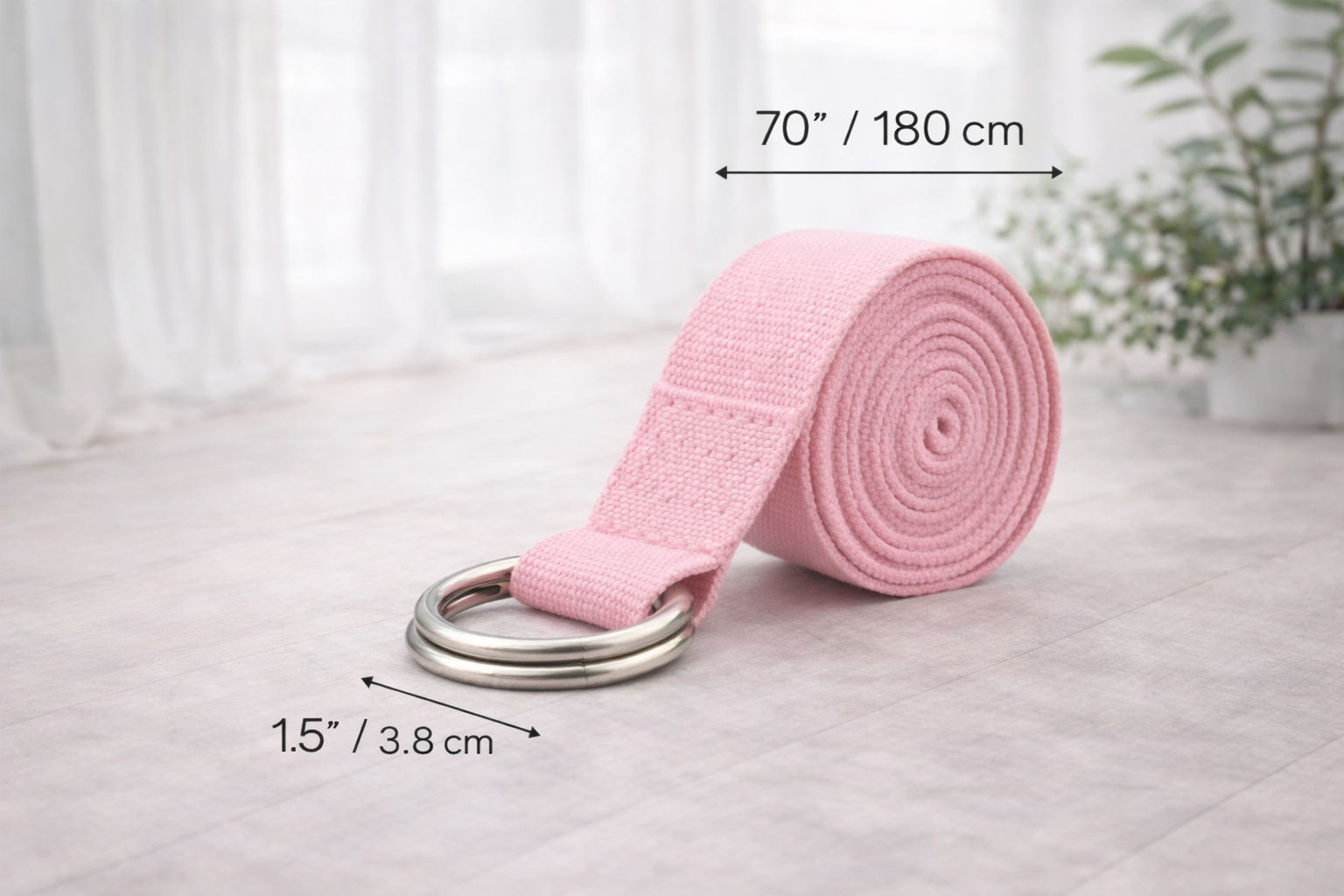 Adjustable Yoga Stretch Strap with D-Rings