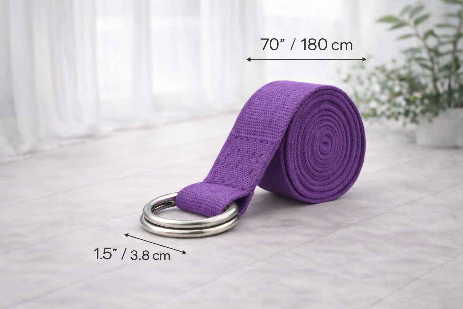 Adjustable Yoga Stretch Strap with D-Rings
