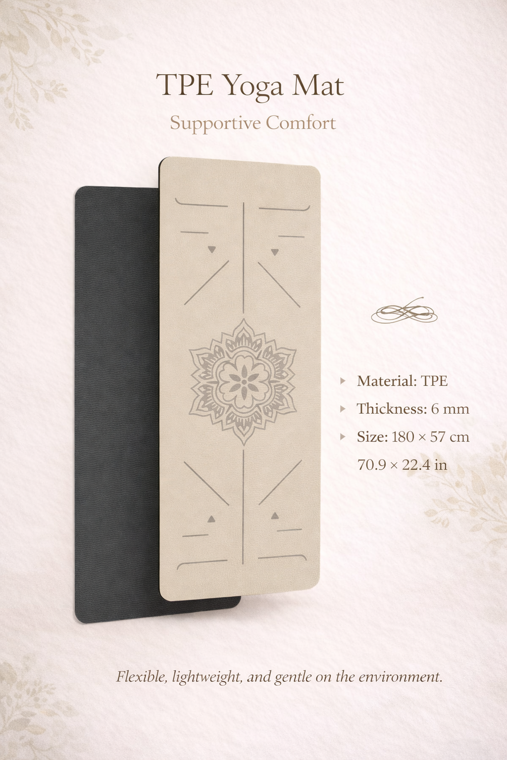 beige eravi yoga mat premium floor mat for meditation and stretching