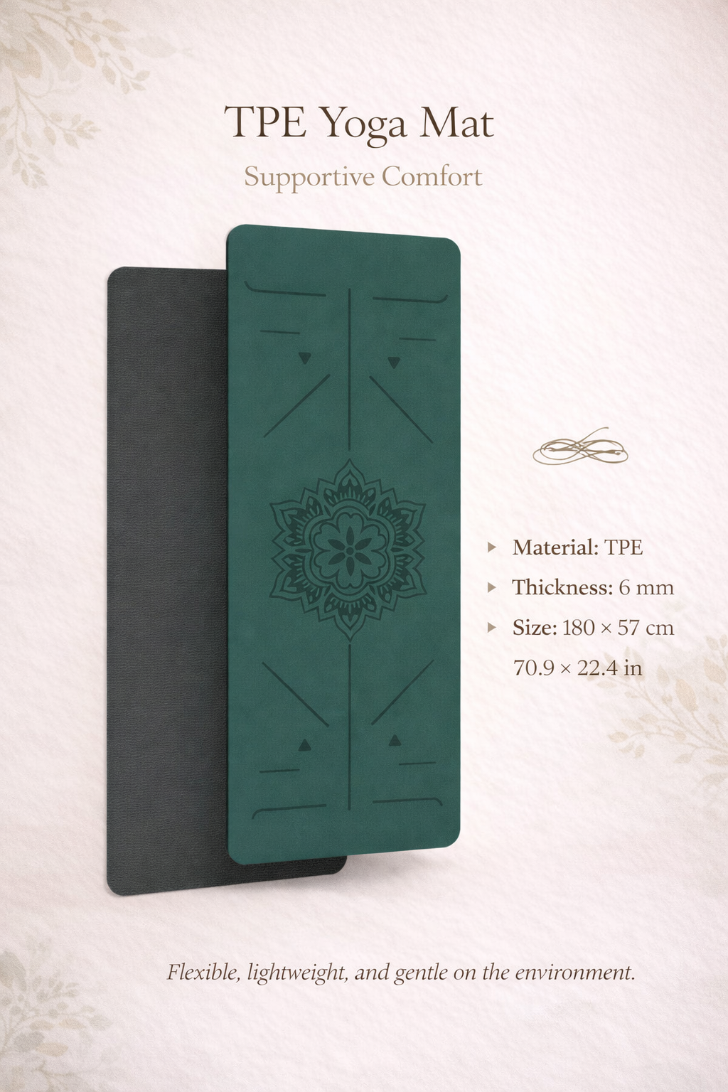 dark green eravi yoga mat durable non slip mat for daily yoga practice