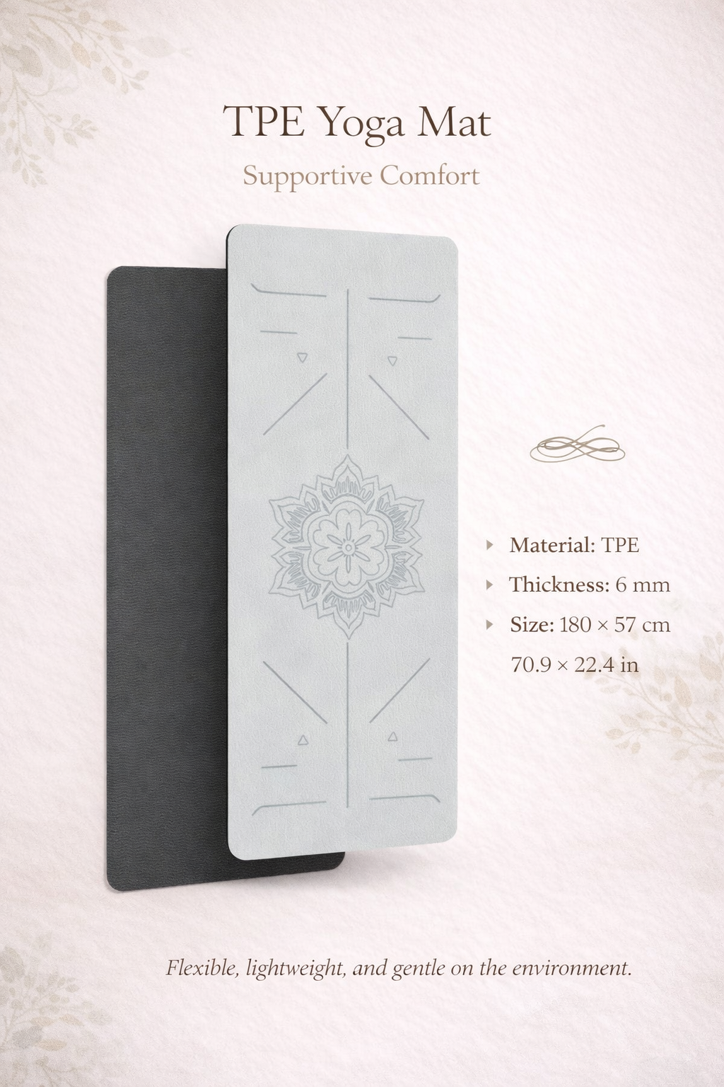 light gray eravi yoga mat comfortable exercise mat for yoga and pilates