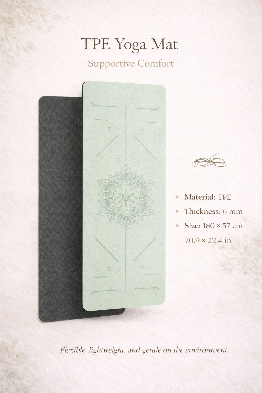 sage green eravi yoga mat eco friendly non slip workout mat